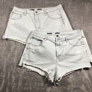 Wild Fable Shorts Women 17 Denim Light Wash Super High Rise Cut Off Lot of 2